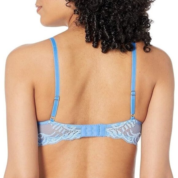 Natori 730023 Feathers Contour Plunge Bra Pool Blue - Picture 2 of 3